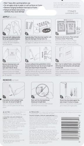 3M Command Picture 6 Pairs Hanging Strip - Medium - White3M CommandB000M3YGOQPicture Hanging StripsPicture Hanging Strips