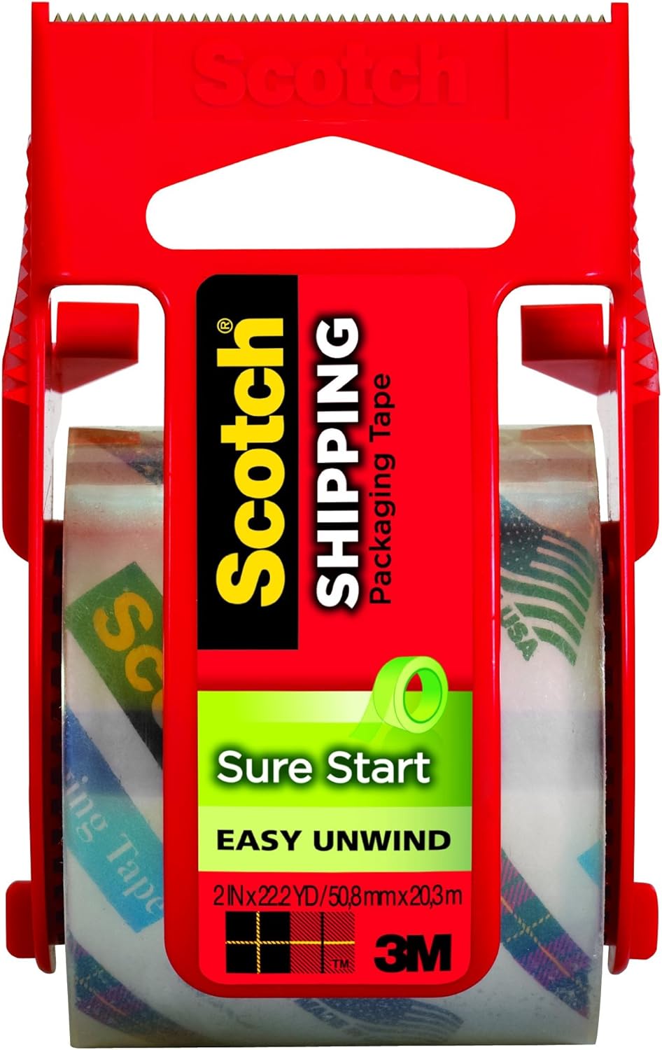 3M Scotch Brand Sure Start Shipping Packaging Tape with Dispenser, 2 Inches x 800 Inches, ClearScotch051141914435Packaging TapePackaging Tape