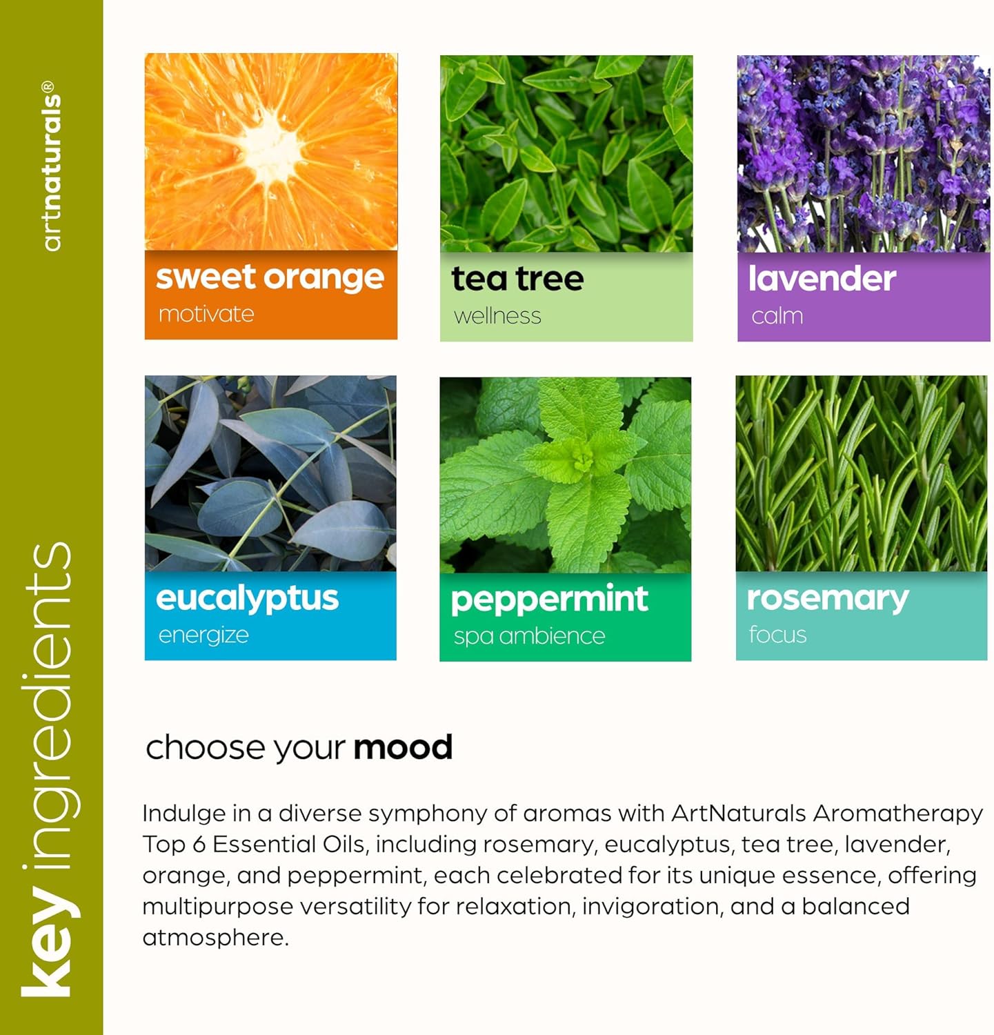 ArtNaturals Aromatherapy Top 6 Essential Oils, 6 * 10mlArtNaturals816820021138Essential OilEssential Oil