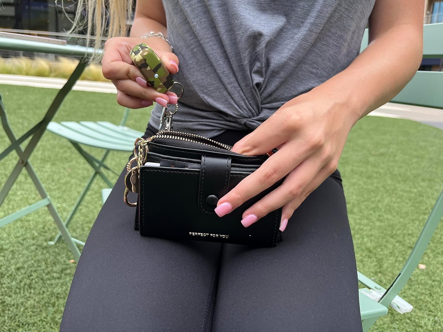 BLINGSTING Personal Safety Alarm for Women - 125 Decibel Loud Self Defense Alarm with Recessed Activation Button - LED Light & Keychain Clip - Green CamoBLINGSTING850016025029Personal Safety AlarmPersonal Safety Alarm