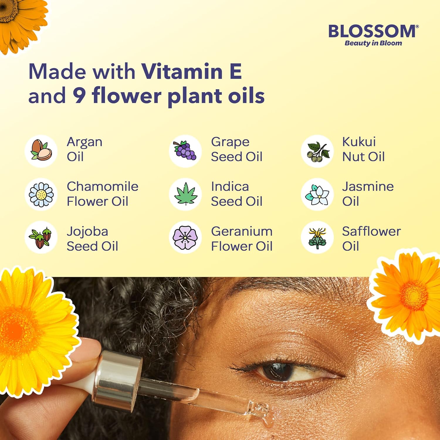 Blossom All Natural Eye Serum with Essential Oils, Organic Cruelty Free Moisturizing, Infused with Real Flowers, Made in USA, 0.5 fl. oz., Summer BreezeBlossom079556520119Eye SerumEye Serum