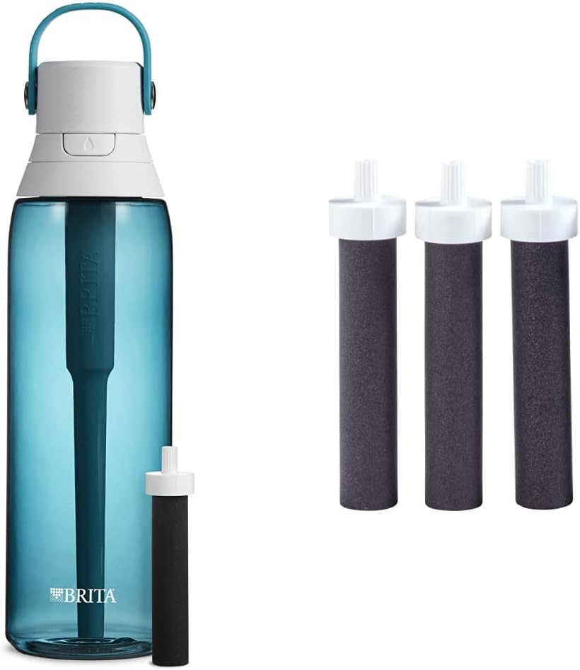 Brita Premium Filtering Water Bottle 26 oz and 3 Water Filter ReplacementsBritaY3 - I7HS - FL5WWater BottleWater Bottle