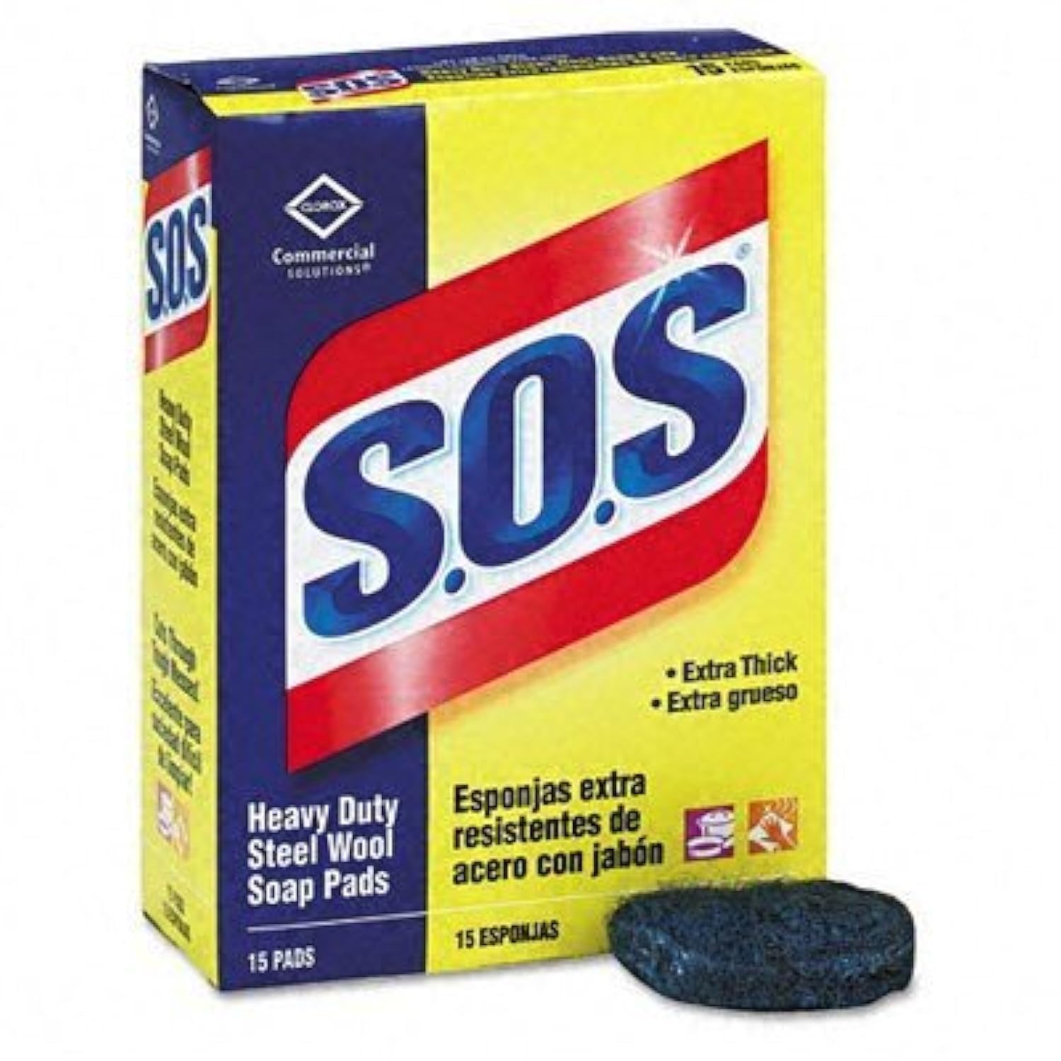 Clorox S.O.S., Heavy Duty Steel Wool Soap Pads - 15 ctClorox016500883203Steel Wool Soap PadsSteel Wool Soap Pads