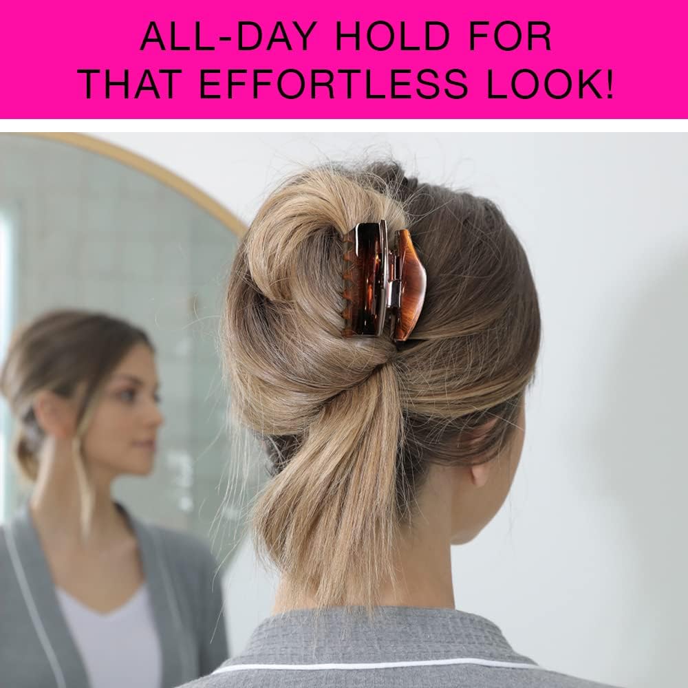 Conair Scunci No - Slip Grip All Day Hold, Magic Hinge, Claw Hair Clip - Brown and Black - Pack of 2Conair043194367696Hair ClipHair Clip