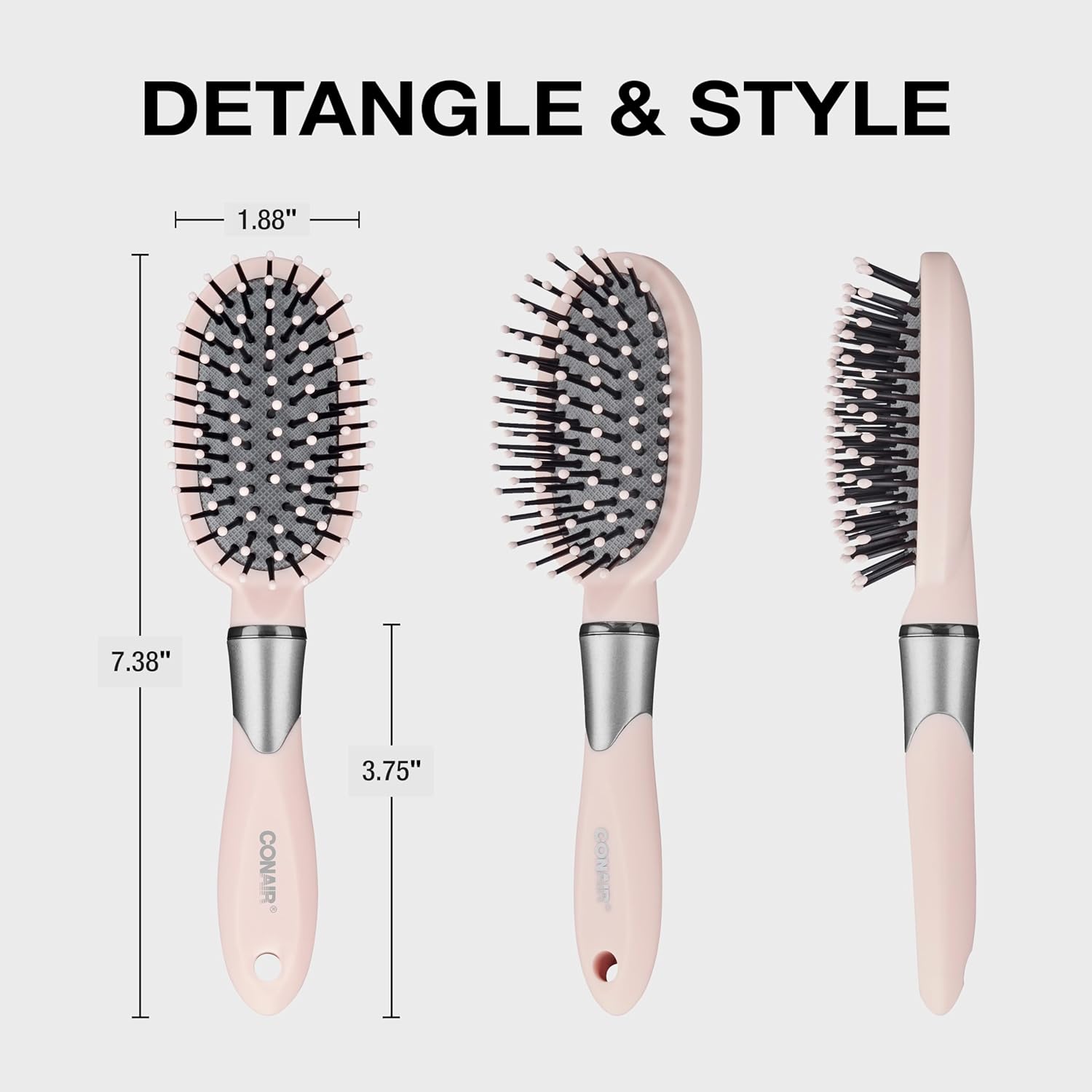 Conair Velvet Touch hairbrush - Travel Hair brush - Detangling hair brush - curly hair brush - hair brushes for women - detangler brush - hair brushes for womenDealzlotB001126XOI