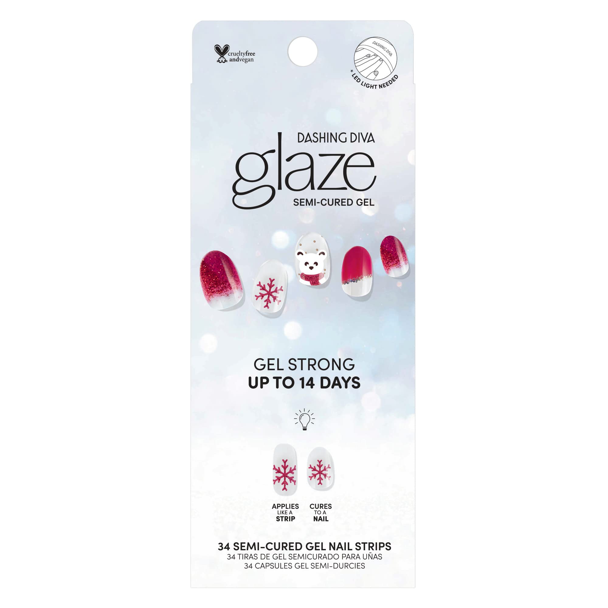 Dashing Diva Glaze Holiday Semicured Gel Nail Strips - Cranberry KringleDashing Diva096100130020Nail CareNail Care