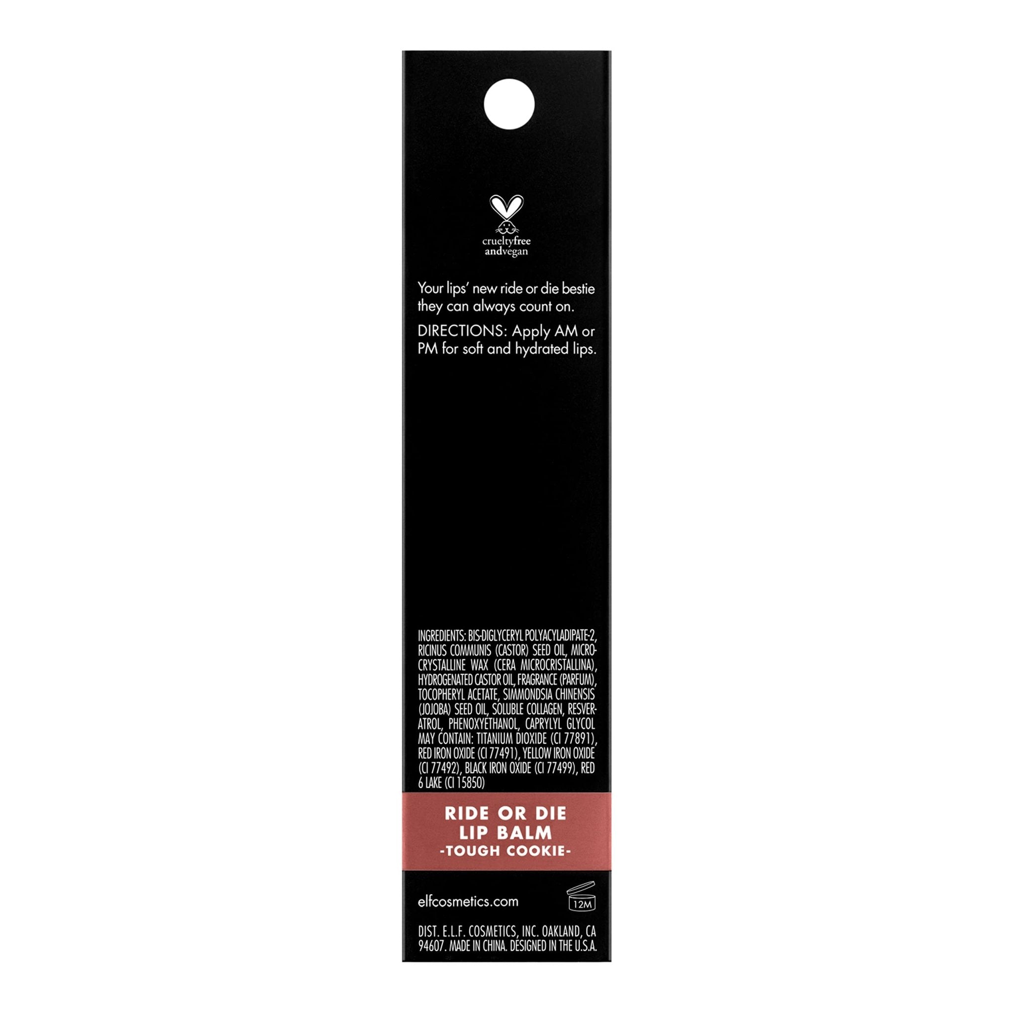 e.l.f. Ride or Die Lip Balm, Sheer Finish, Repairs & Hydrates, Jojoba Oil & Vegan Collagen - 12 ge.l.f.609332833760Lip BalmLip Balm