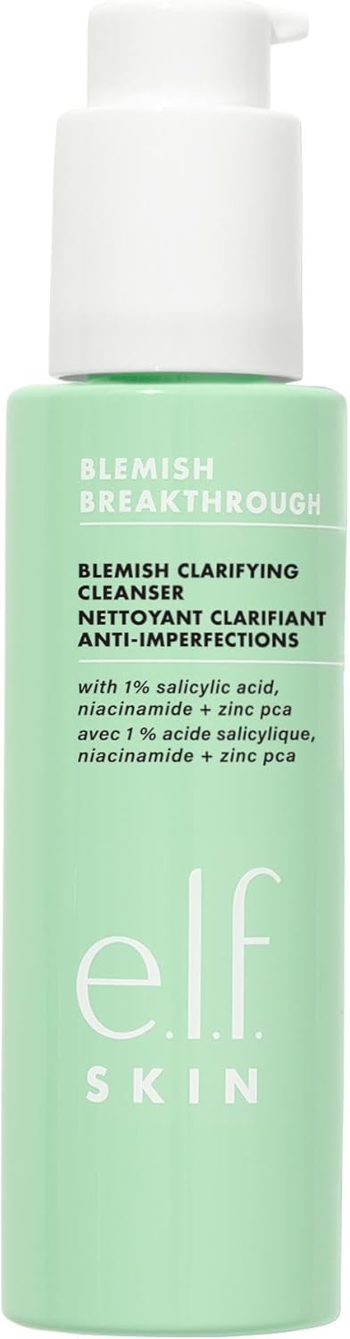 e.l.f. SKIN Blemish Breakthrough Clarifying Cleanser, Gel Cleanser For Removing Makeup, Controlling Oil & Clarifying Pores, 1% Salicylic Acid - 115mle.l.f.609332575608Gel CleanserGel Cleanser