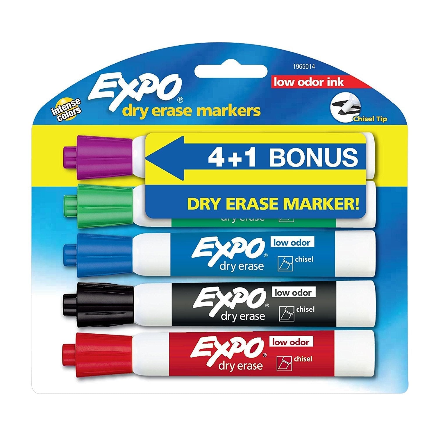 Expo Low Odor Dry Erase Markers, Chisel Tip, Assorted Colors - 5 CountExpo071641107366White Board Color MarkerWhite Board Color Marker