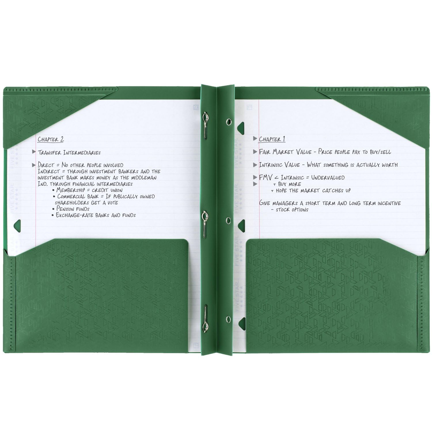 Five Star 2 Pocket Folders with Prong Fasteners, Stay - Put Folder - 1 CountFive Star043100340300Pocket FolderPocket Folder