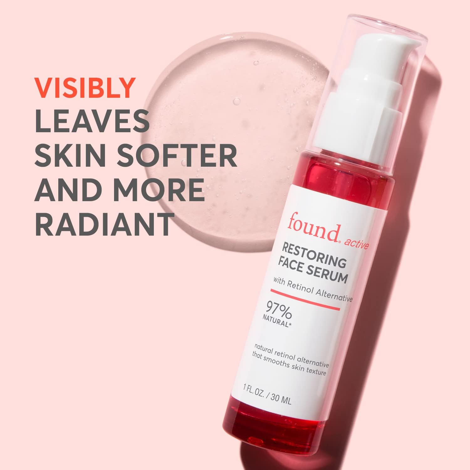 Found. active Restoring Face Serum with Bakuchiol Retinol Alternative, Refines the Look of Uneven Texture, Rich Antioxidants Improve the Appearance of Fine Lines & Wrinkles - 1 Fl OzFound.811170031530Face SerumFace Serum