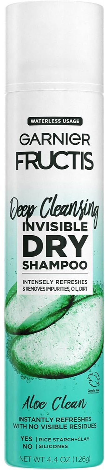 Garnier Fructis Deep Cleansing Invisible Dry Shampoo, Powered by Rice Starch and Clay to Instantly Refresh Hair, Aloe Clean - 126gGarnier603084076901ShampooShampoo