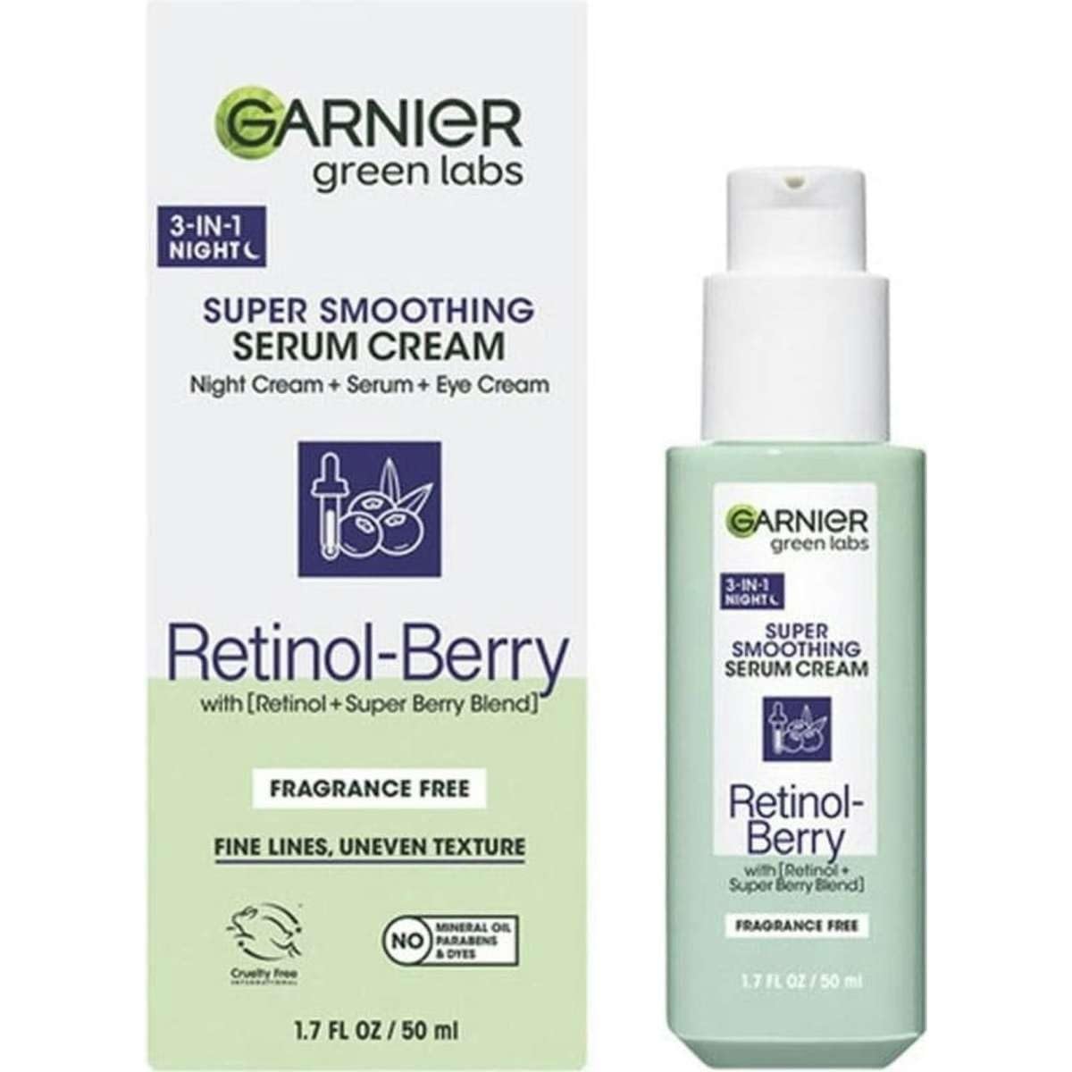Garnier Green Labs Super Smoothing Serum Cream with Retinol - Berry - 50 mlGarnier603084068807Face MoisturizersFace Moisturizers