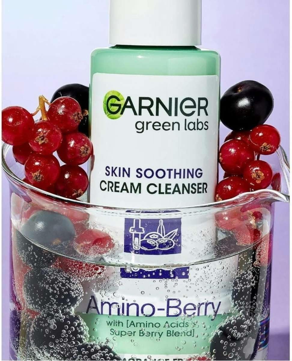 Garnier Green Labs Ultra Soothing Cream Cleanser - Amino Berry, Hydrates and Soothes Skin - 150 mlGarnier603084070091CleanserCleanser