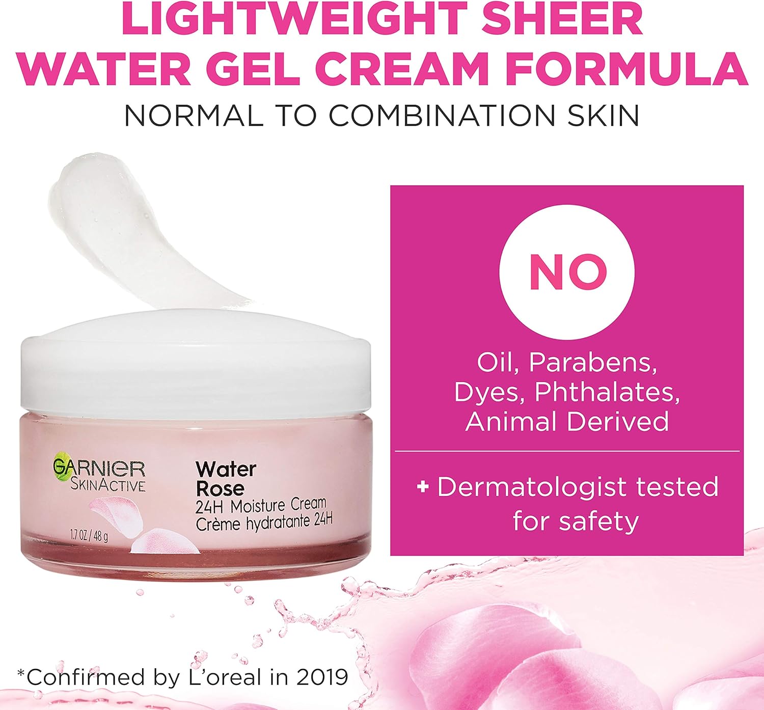 Garnier SkinActive 24H Moisture Cream with Rose Water and Hyaluronic Acid, Face Moisturizer - 48gGarnier603084571253Face MoisturizersFace Moisturizers
