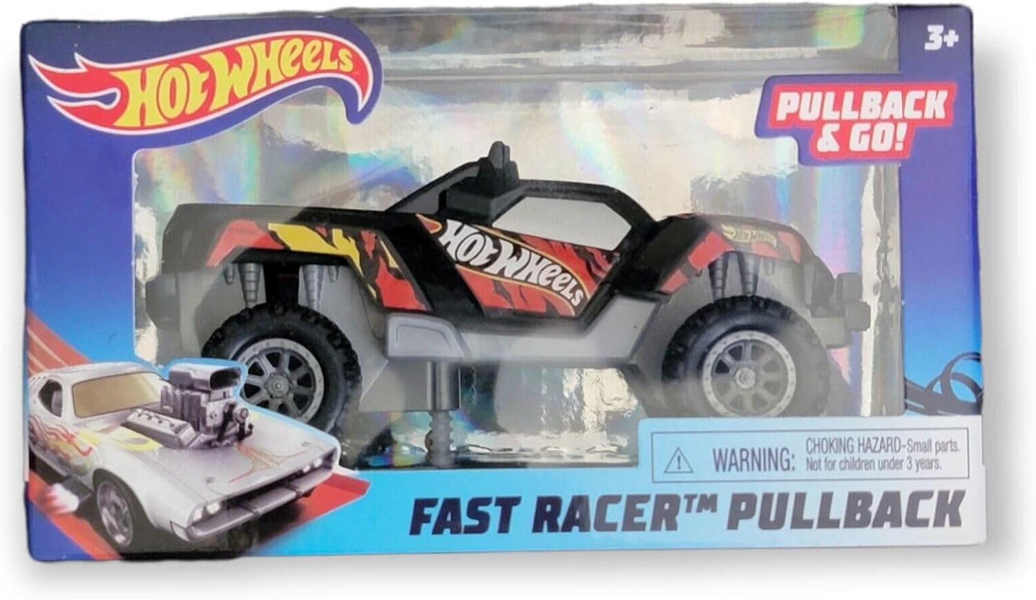 Hot Wheels Fast Racer Pullback cars and truck Vehicle for kids - Dawgzilla Gray/BlackHot Wheels886144981739Toy CarToy Car
