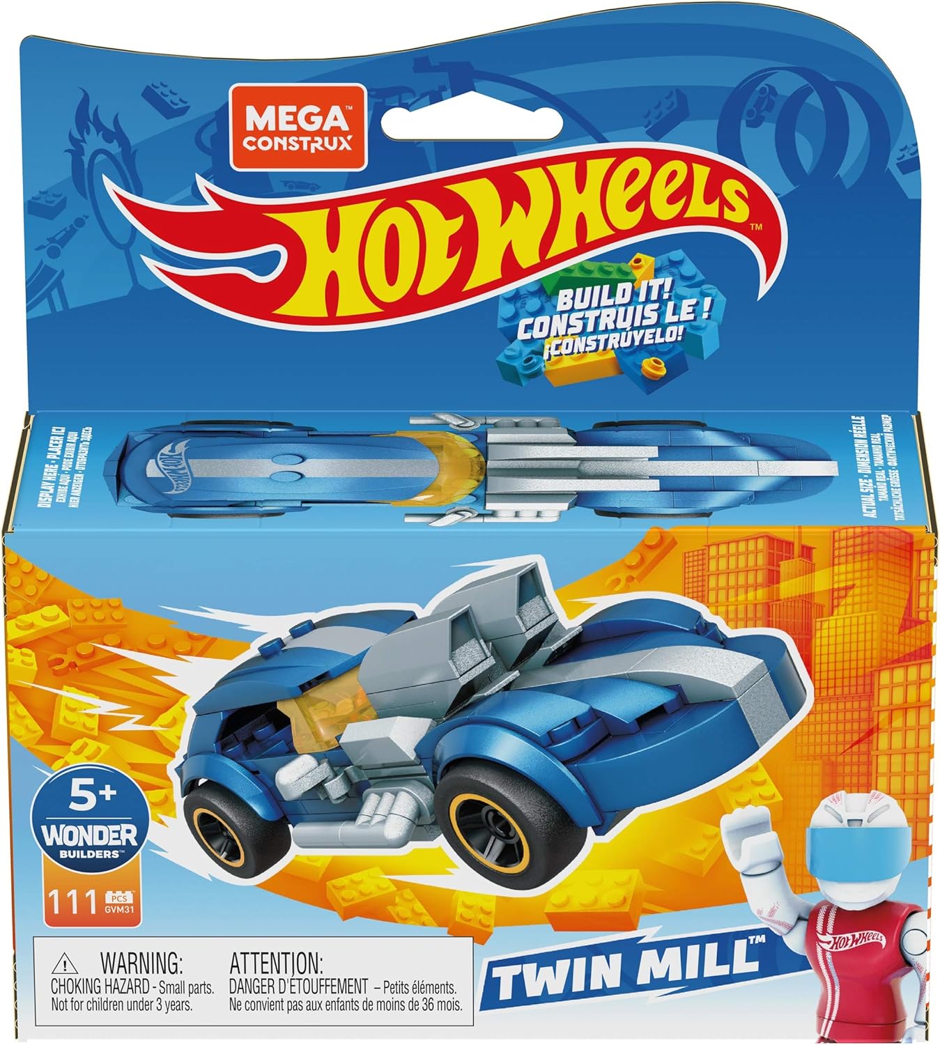 Hot Wheels Mega Construx Twin Mill Construction Set, Building Toys for Kids 5 Years and UpHot Wheels887961930207Building ToysBuilding Toys