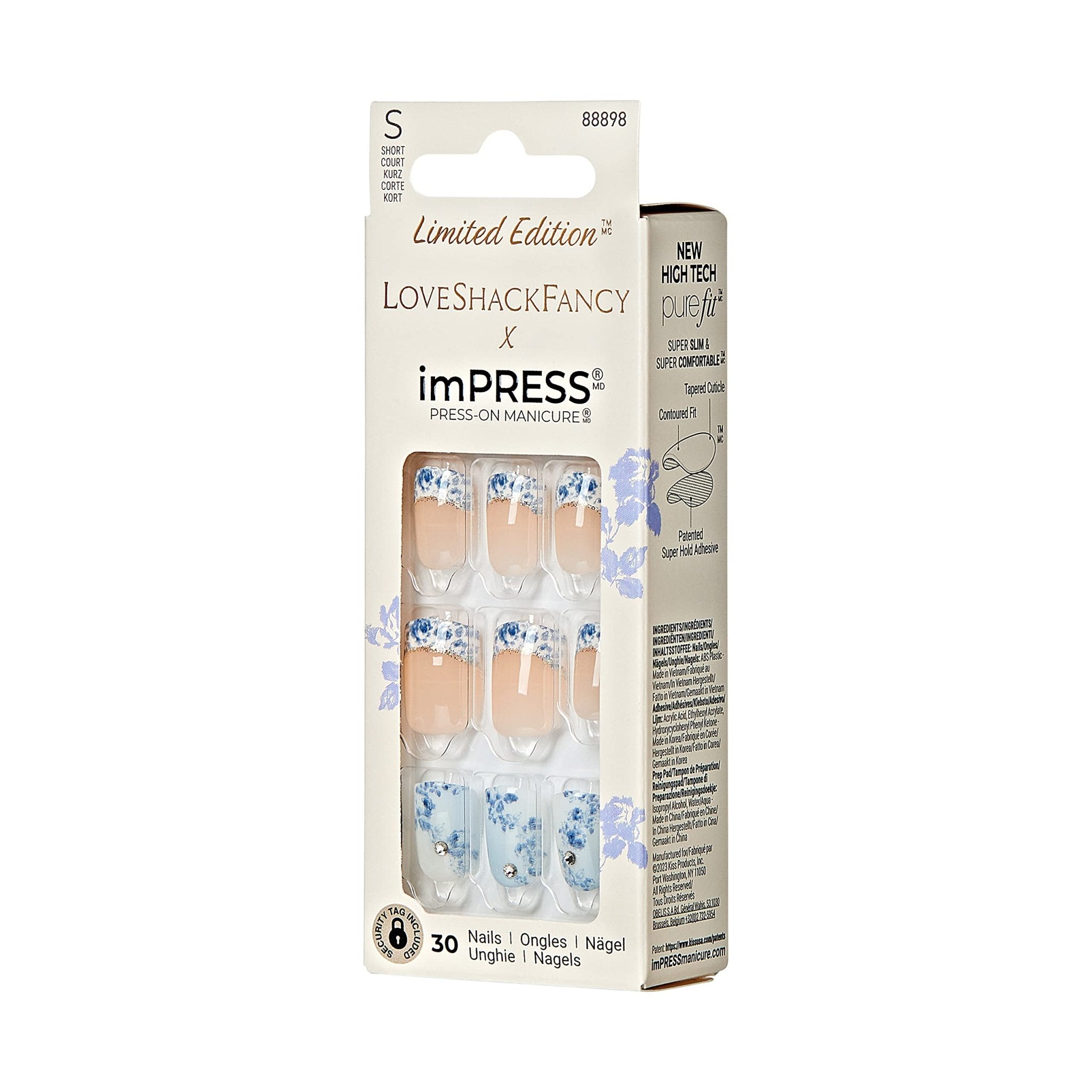 imPRESS KISS Limited Edition LoveShackFancy x Press - On Manicure, Includes Prep Pad, Mini Nail File, Cuticle Stick - 30 NailsimPRESS KISS731509888973Press On NailsPress On Nails
