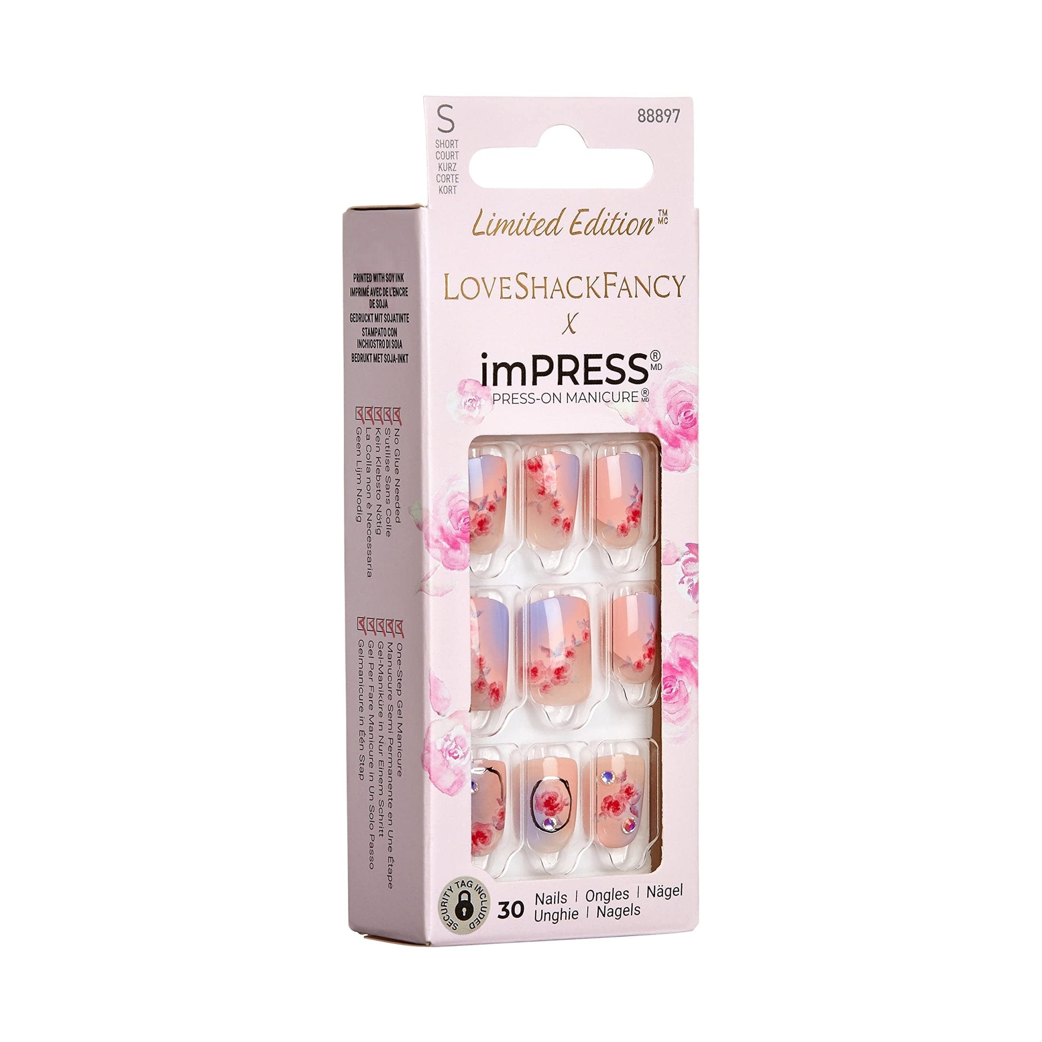imPRESS KISS Limited Edition LoveShackFancy x Press - On Manicure, Includes Prep Pad, Mini Nail File, Cuticle Stick - 30 NailsimPRESS KISS731509888973Press On NailsPress On Nails