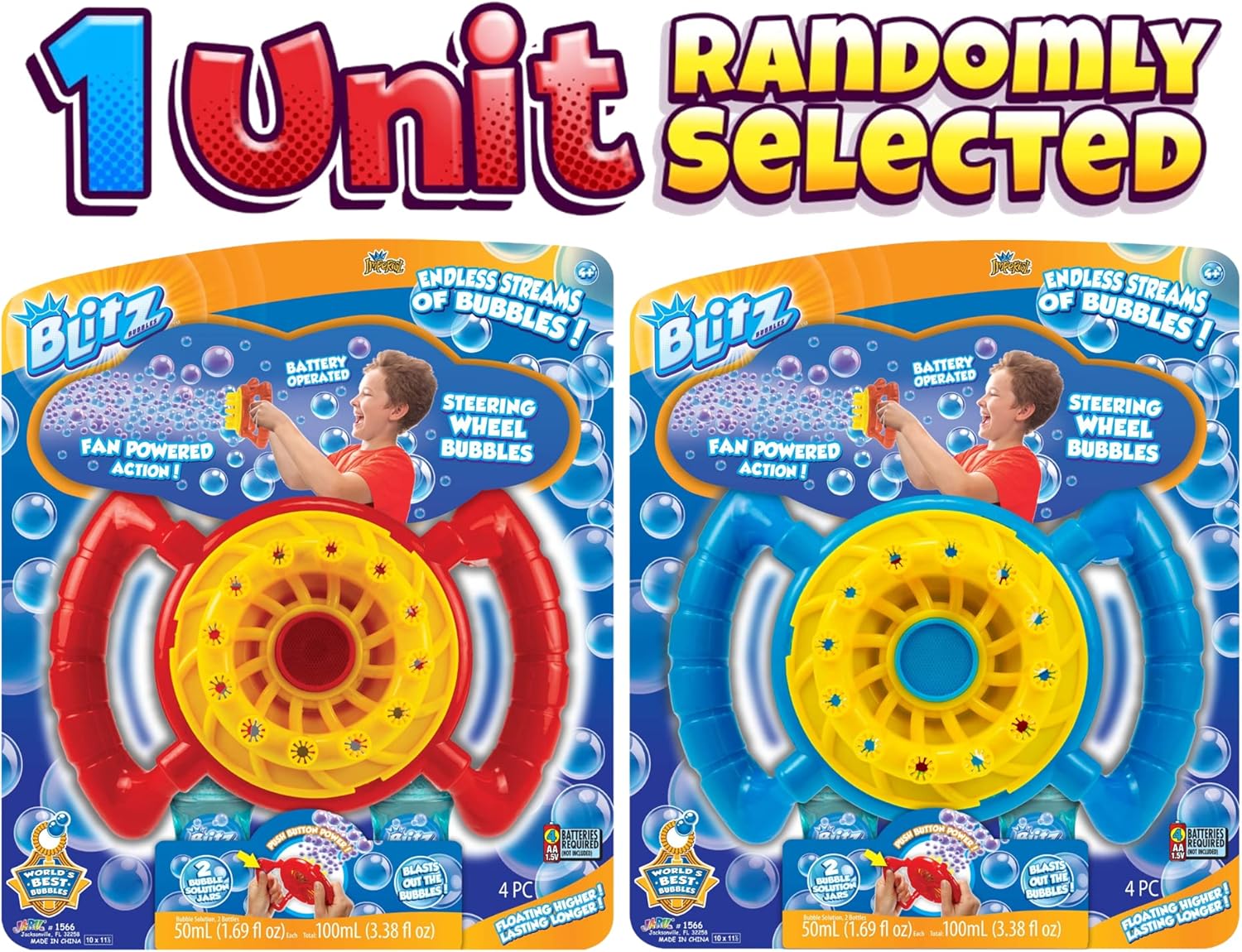 JA - RU Blitz Fan Bubble Wheel Blower with 2 Non Toxic Bubble Soap Solution, Battery Operated Automatic Bubble Maker Machine. Kids Outdoor Handheld Portable ToysJA - RU075656986008Bubble MakerBubble Maker