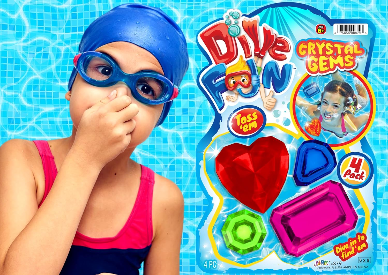JA - RU Dive fun crystal gems, Fun Swimming Pool Dive Toys Gem Diving Training Toy Sinker for KidsJA - RU601202992058Pool ToyPool Toy