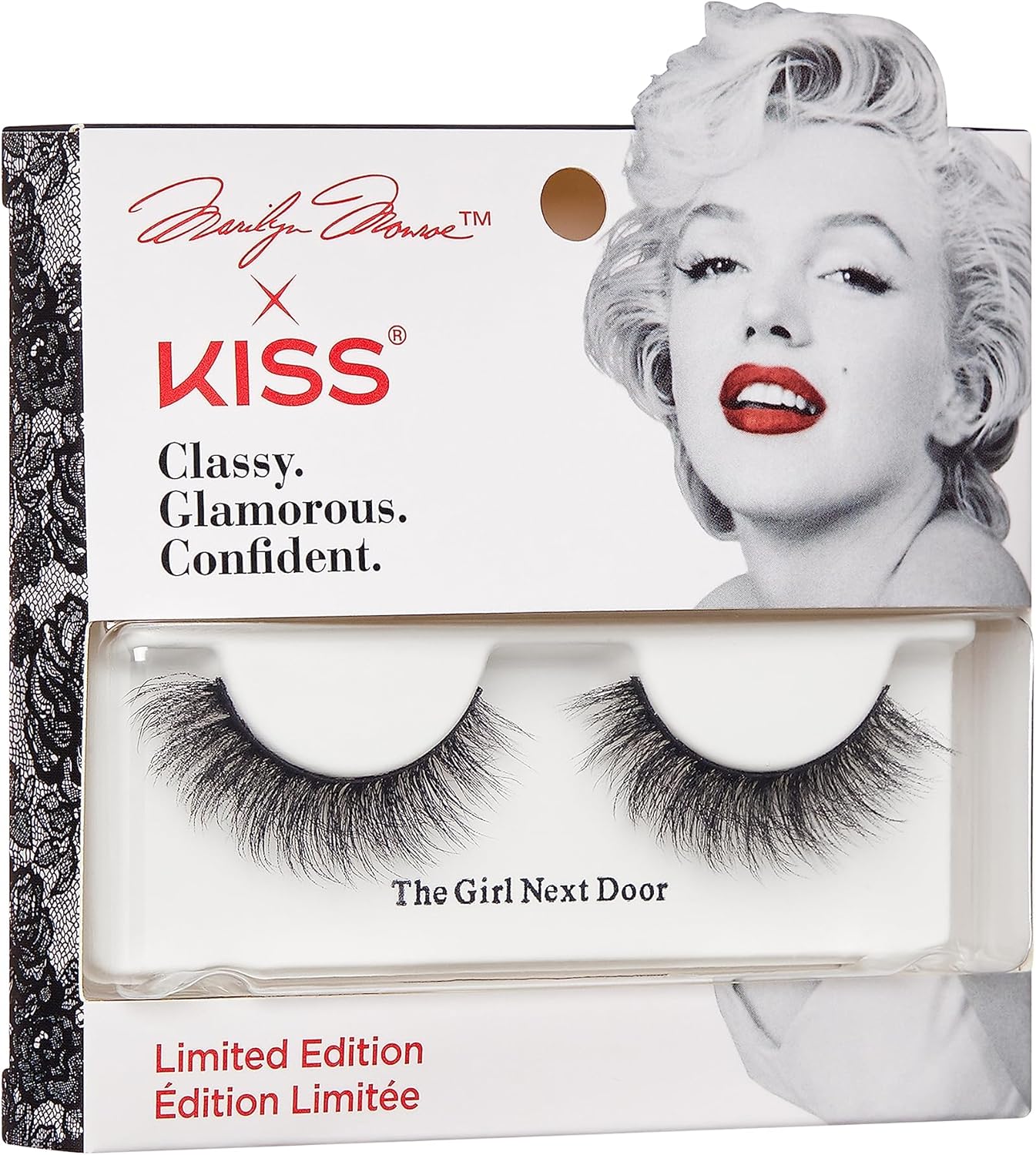 KISS Marilyn Monroe x Limited Edition Reusable False Eyelashes, Tapered - End Technology, 3D Mink Effect Design, ‘The Girl Next Door’, 1 Pair Fake EyelashesKiss731509900835False LashesFalse Lashes