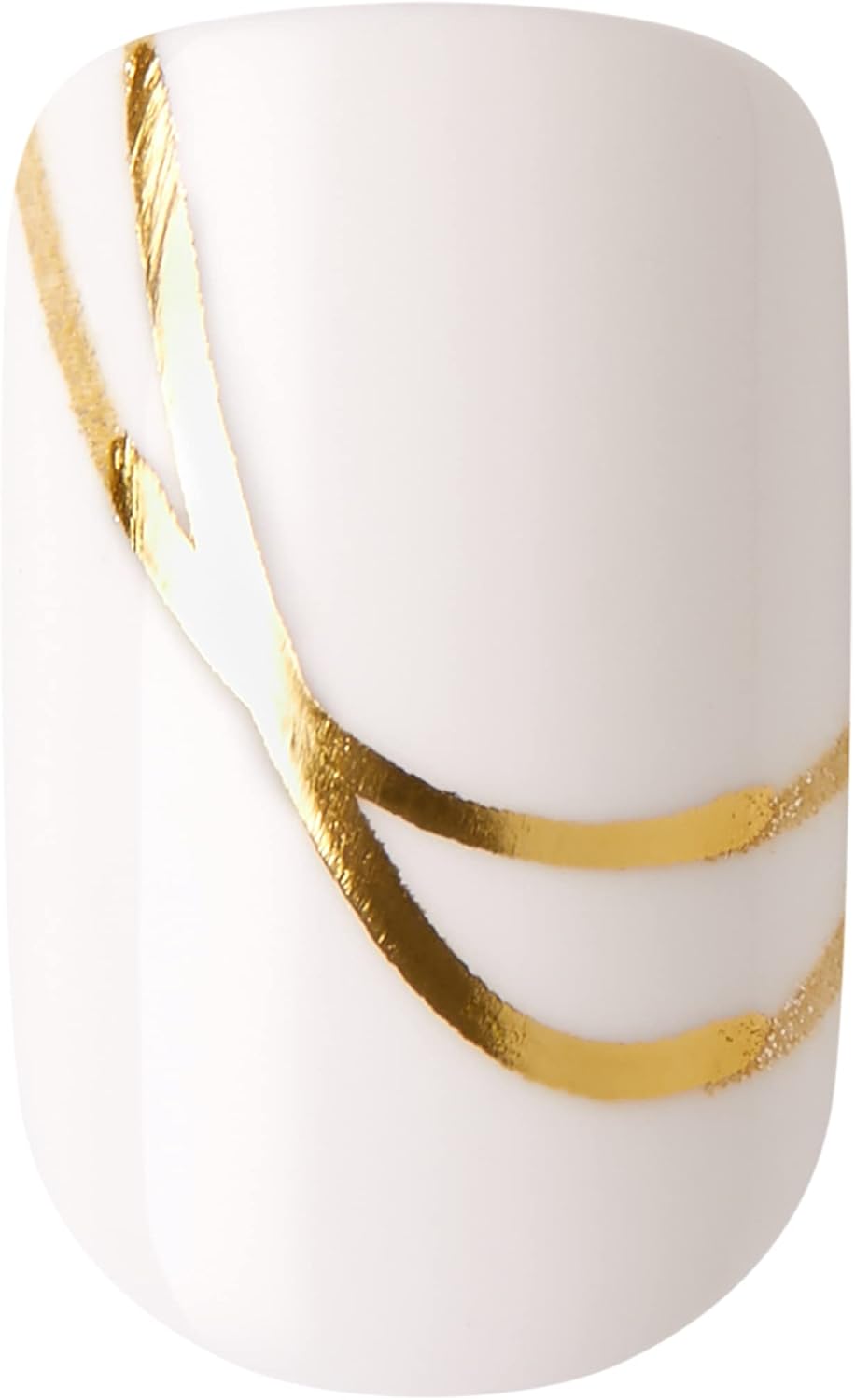 KISS Voguish Fantasy Press On Nails, 2g glue, 1 Manicure Stick, 1 Mini File - Glam and Glow - White - Short Size - 28 NailsKiss731509883091Press On NailsPress On Nails