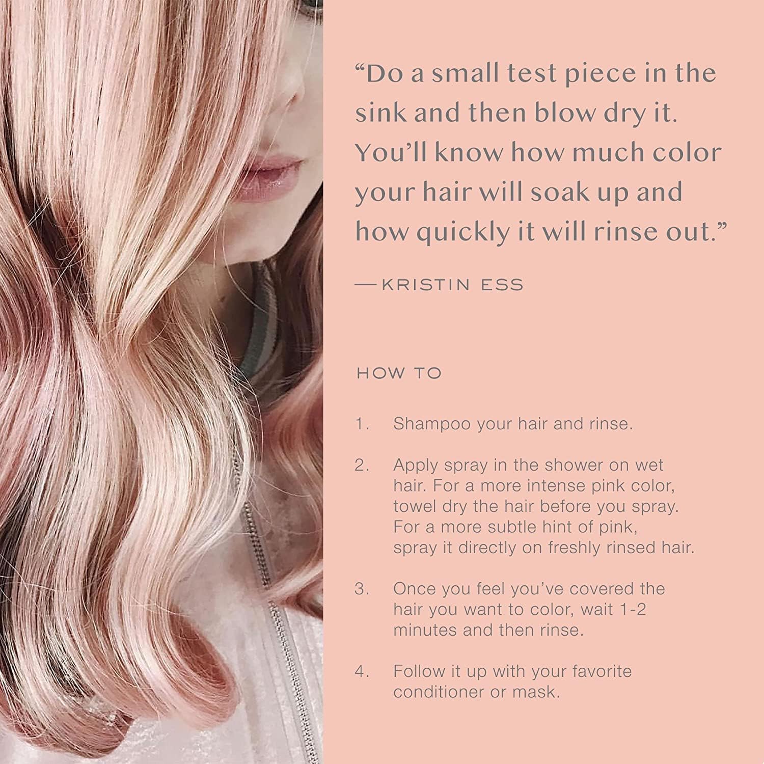 Kristin Ess Rose Gold Temporary Tint Spray - 200 gKristin Ess840797112216Hair ColorHair Color