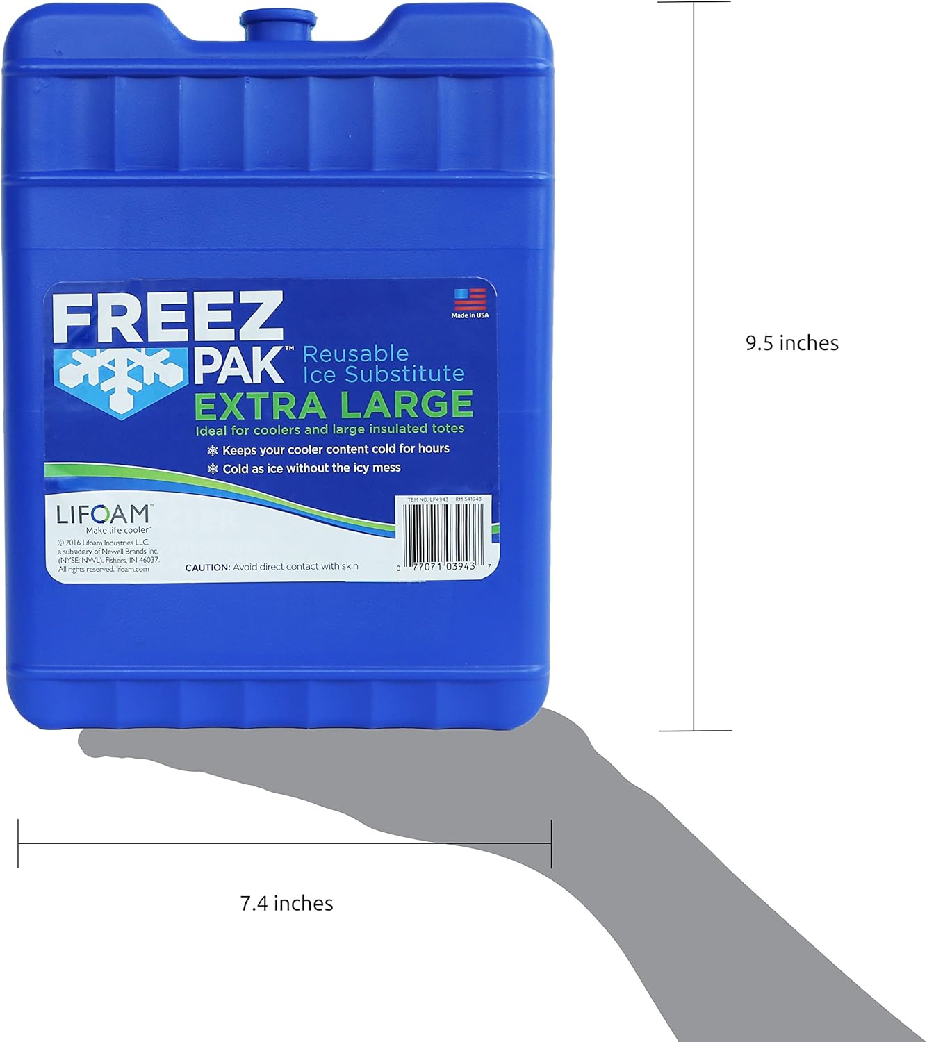 Lifoam Freez Pak Small Reusable Ice Pack for Picnics and Camping, Polypropylene - BlueLifoam077071039376Reusable Ice PackReusable Ice Pack