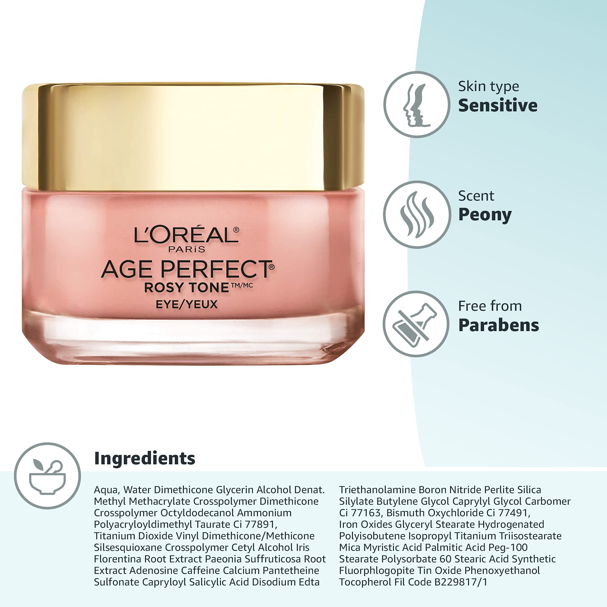 L’Oréal Paris Age Perfect Rosy Tone, Anti - Aging Eye Cream, For Dark Circles & Wrinkles - 14 gL’Oréal Paris071249377475Eye CreamEye Cream