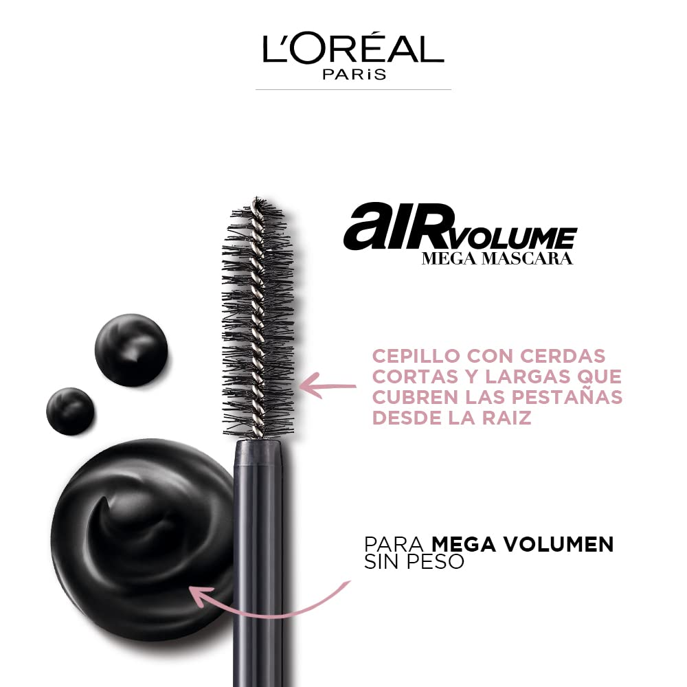 L’Oréal Paris Air Volume Mega Mascara, Lightweight, Whipped Texture, Up to 24 hr Hold, flake resistant, Smudge Proof, Clump ProofL’Oréal Paris071249419892MascaraMascara