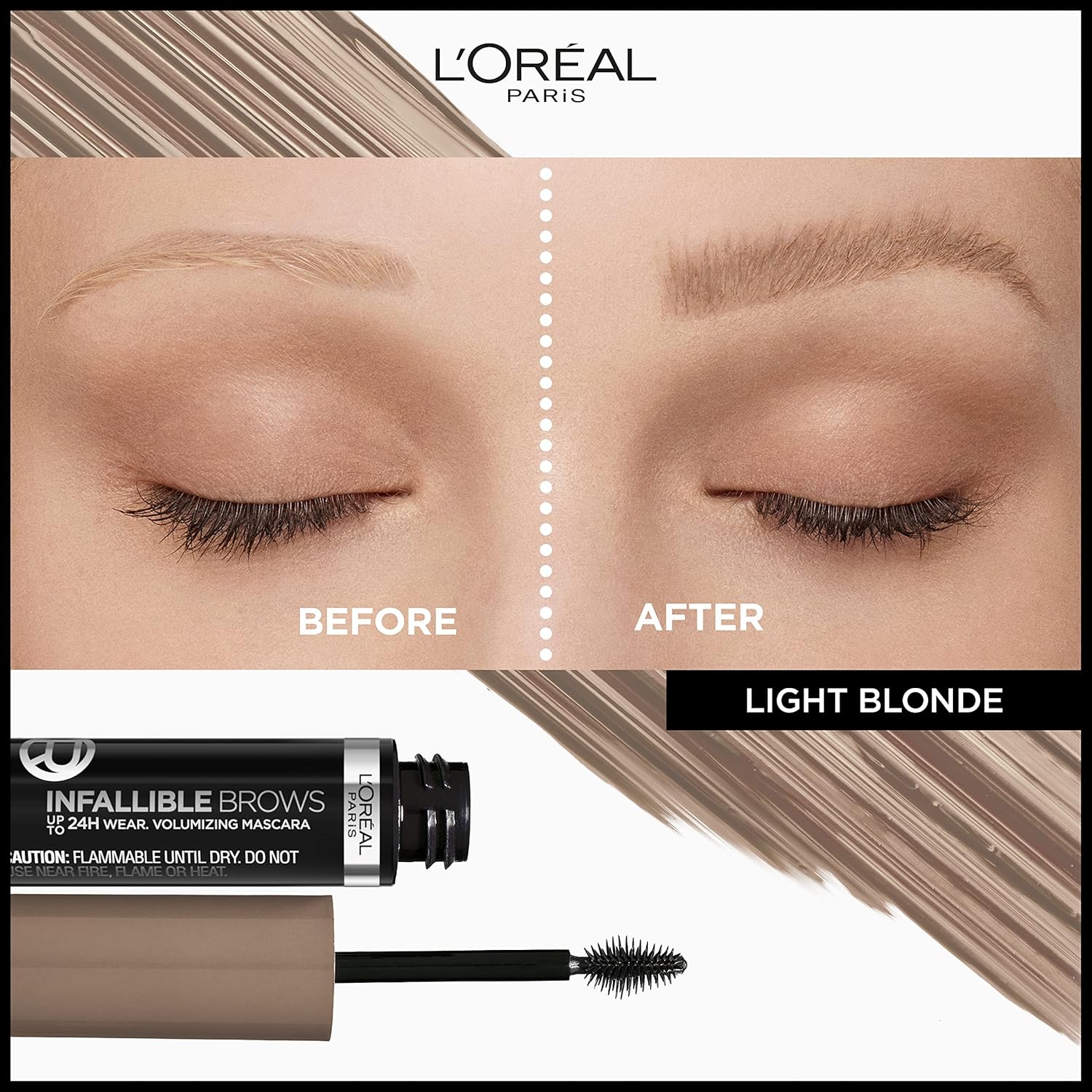 L'Oreal Paris Infallible Volumizing 24H Wear Brow Mascara, Long Lasting Eyebrow Makeup for 2X Fuller EyebrowsL’Oréal Paris071249675823MascaraMascara