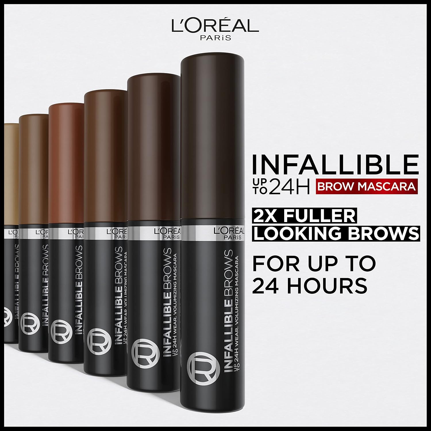 L'Oreal Paris Infallible Volumizing 24H Wear Brow Mascara, Long Lasting Eyebrow Makeup for 2X Fuller EyebrowsL’Oréal Paris071249675823MascaraMascara