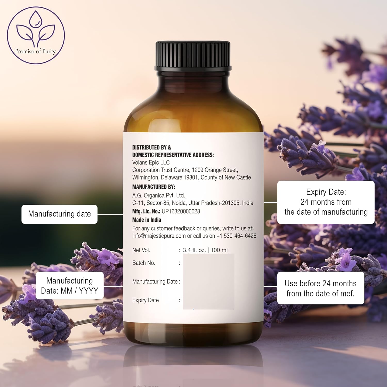 MAJESTIC PURE Lavender Essential Oil, 100% Pure and Natural Lavender Oil Diffusers, Skin, Aromatherapy, Massage - 118 mlMajestic Pure684758988836Essential Oil BlendsEssential Oil Blends