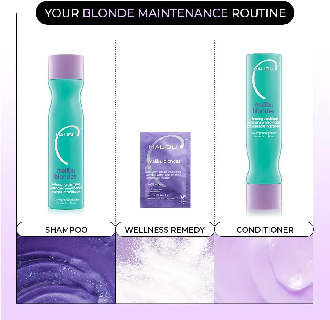 Malibu C Blondes Wellness Hair Remedy Professional Treatment For Vibrant and Bright Hairs - 1 CountMalibu CHair ColorHair Color