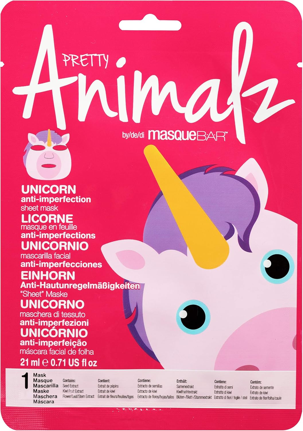 masque BAR Pretty Animalz Hydrating Sheet Mask - Pack of 1masque BAR628816007763Face PacksFace Packs