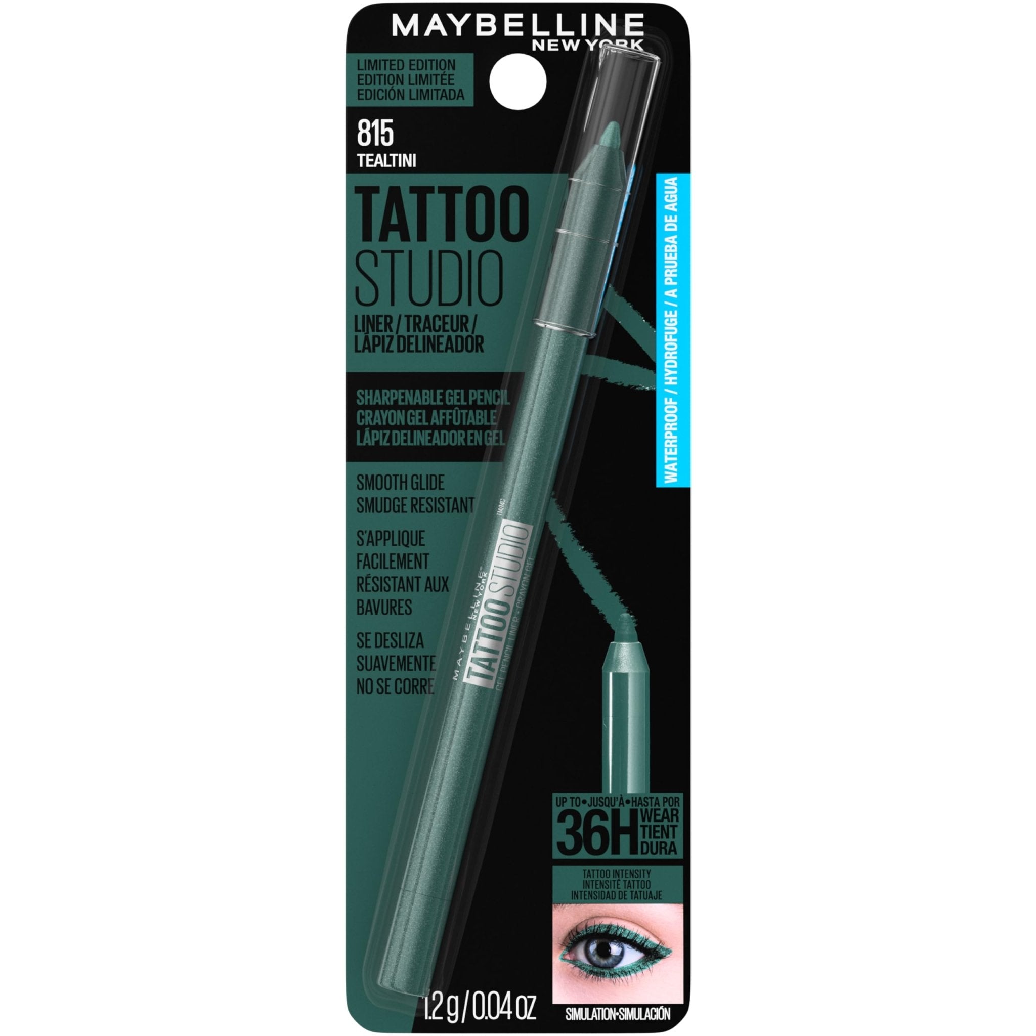 MAYBELLINE Tattoo Studio Sharpenable Eyeliner Gel Pencil, 36 Hour Wear, WaterproofMAYBELLINE041554086508EyelinerEyeliner