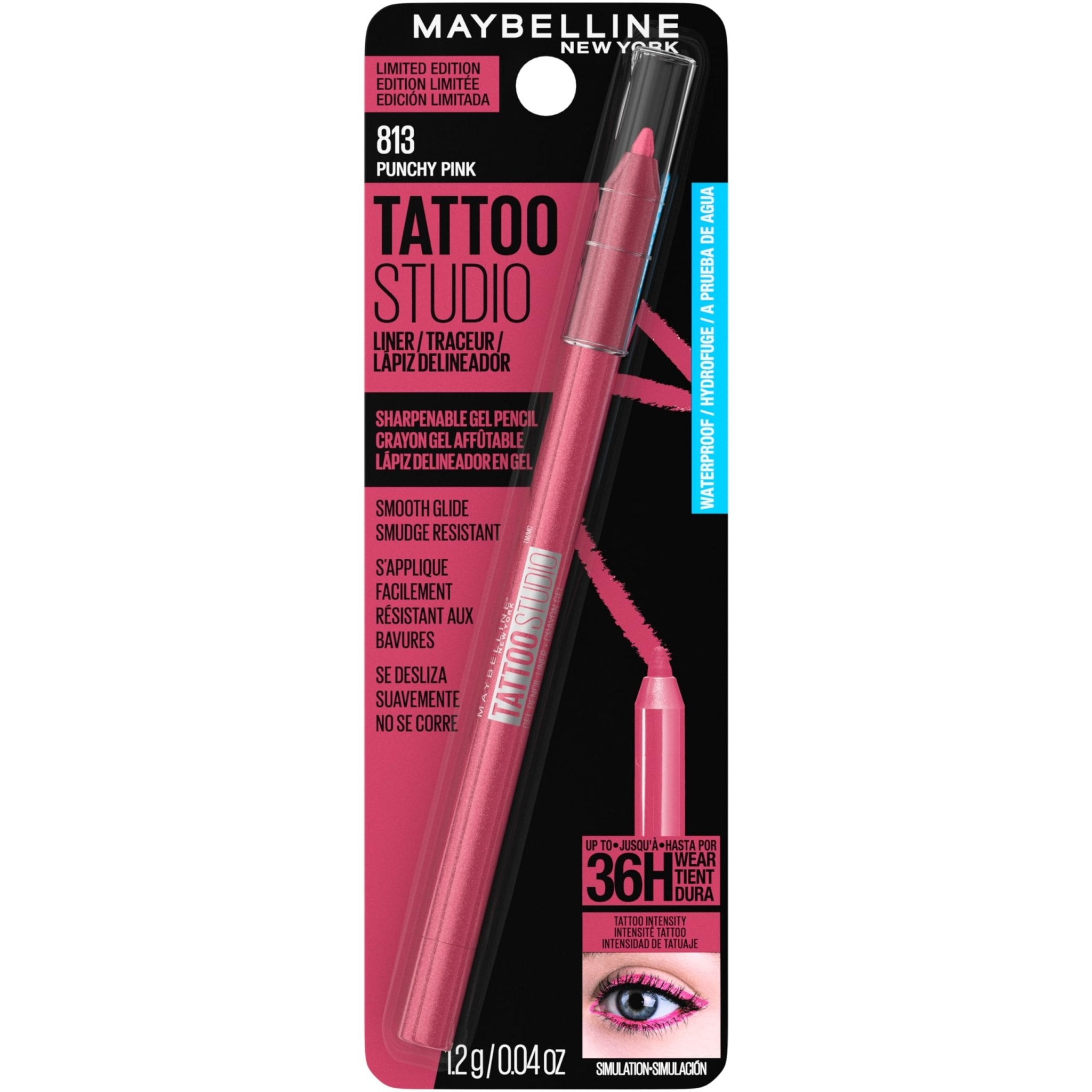 MAYBELLINE Tattoo Studio Sharpenable Eyeliner Gel Pencil, 36 Hour Wear, WaterproofMAYBELLINE041554086508EyelinerEyeliner