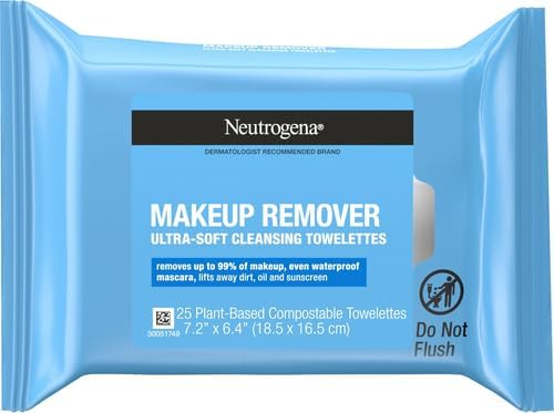 Neutrogena Makeup Remover Facial Ultra Soft Cleansing Towelettes, Daily Face Wipes to Remove Dirt, Oil, Makeup & Waterproof Mascara, Gentle, Alcohol - Free, 25 ctNeutrogena070501051054cleanser wipescleanser wipes