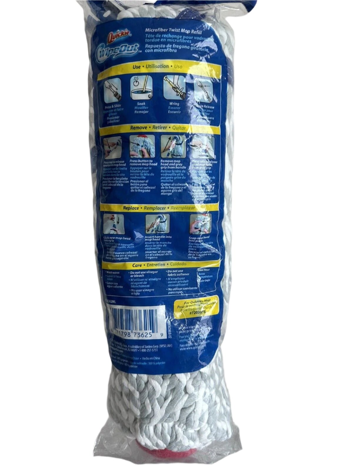 QUICKIE 720362M - 4 Wipeout Twist Mop RefillQUICKIE071798723624Mop HeadsMop Heads