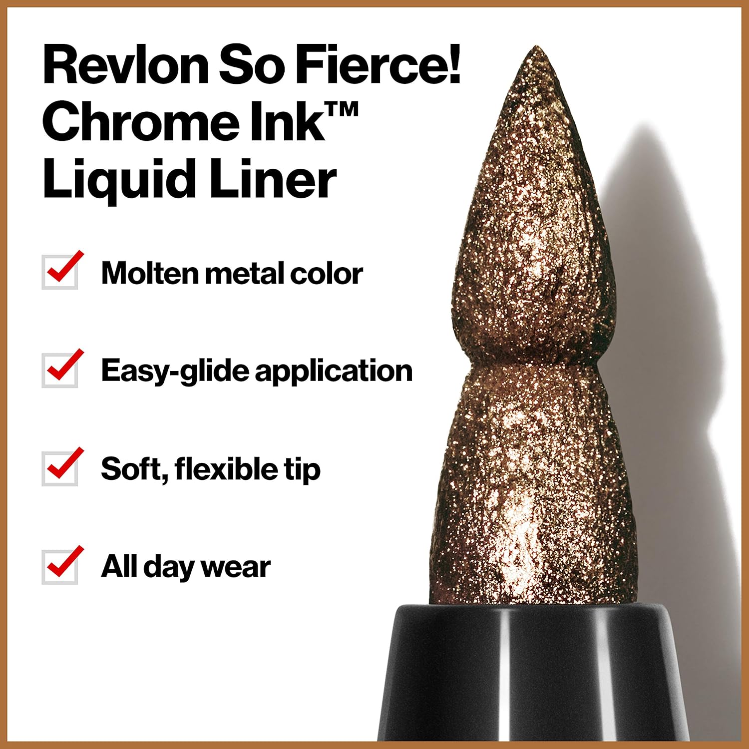 Revlon So Fierce Chrome Ink Liquid Eyeliner, Longlasting Bold Metallic Pen Liner with Dip Ink Cap for Pearl, Shimmer BlendRevlon309970131395EyelinerEyeliner