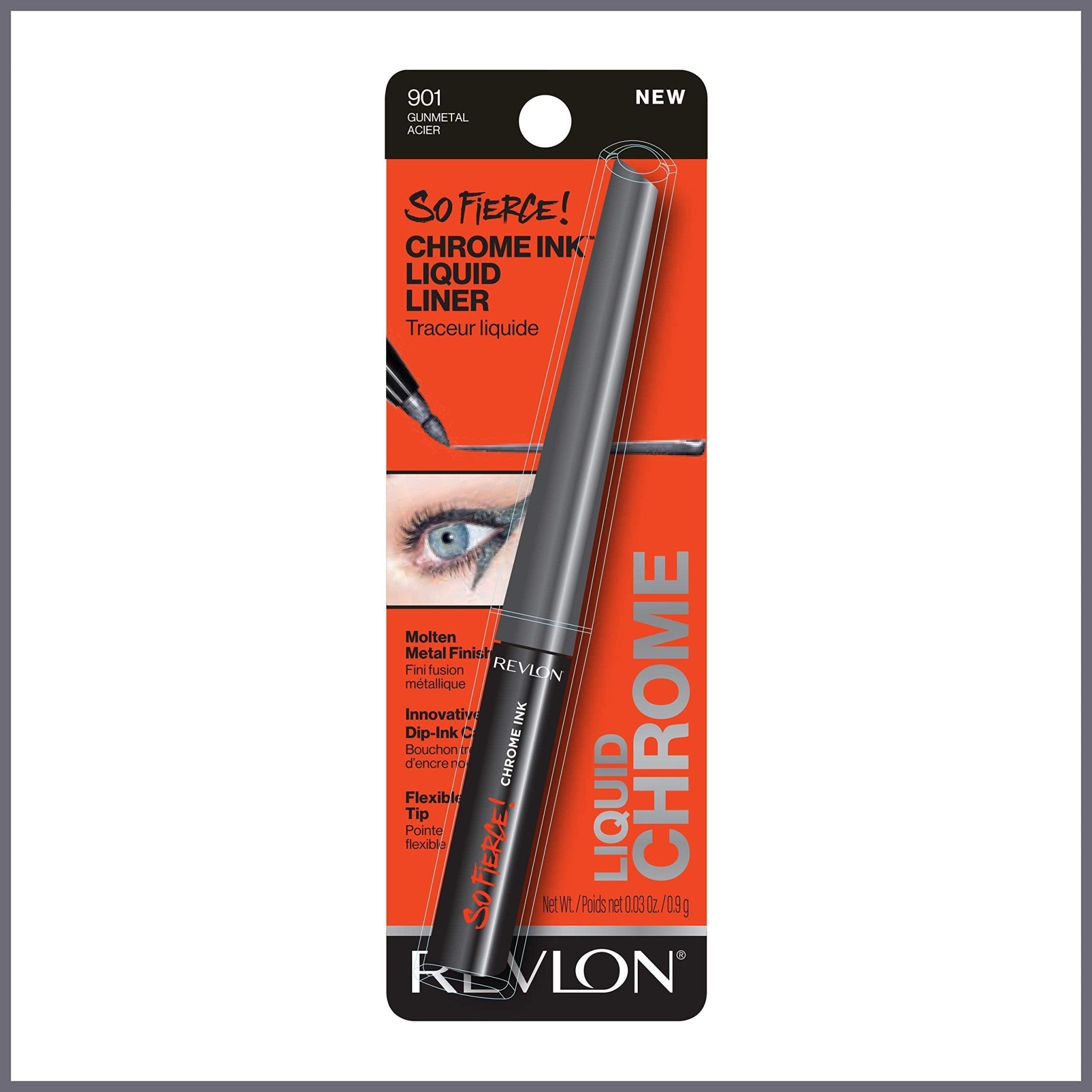 Revlon So Fierce Chrome Ink Liquid Eyeliner, Longlasting Bold Metallic Pen Liner with Dip Ink Cap for Pearl, Shimmer BlendRevlon309970131395EyelinerEyeliner