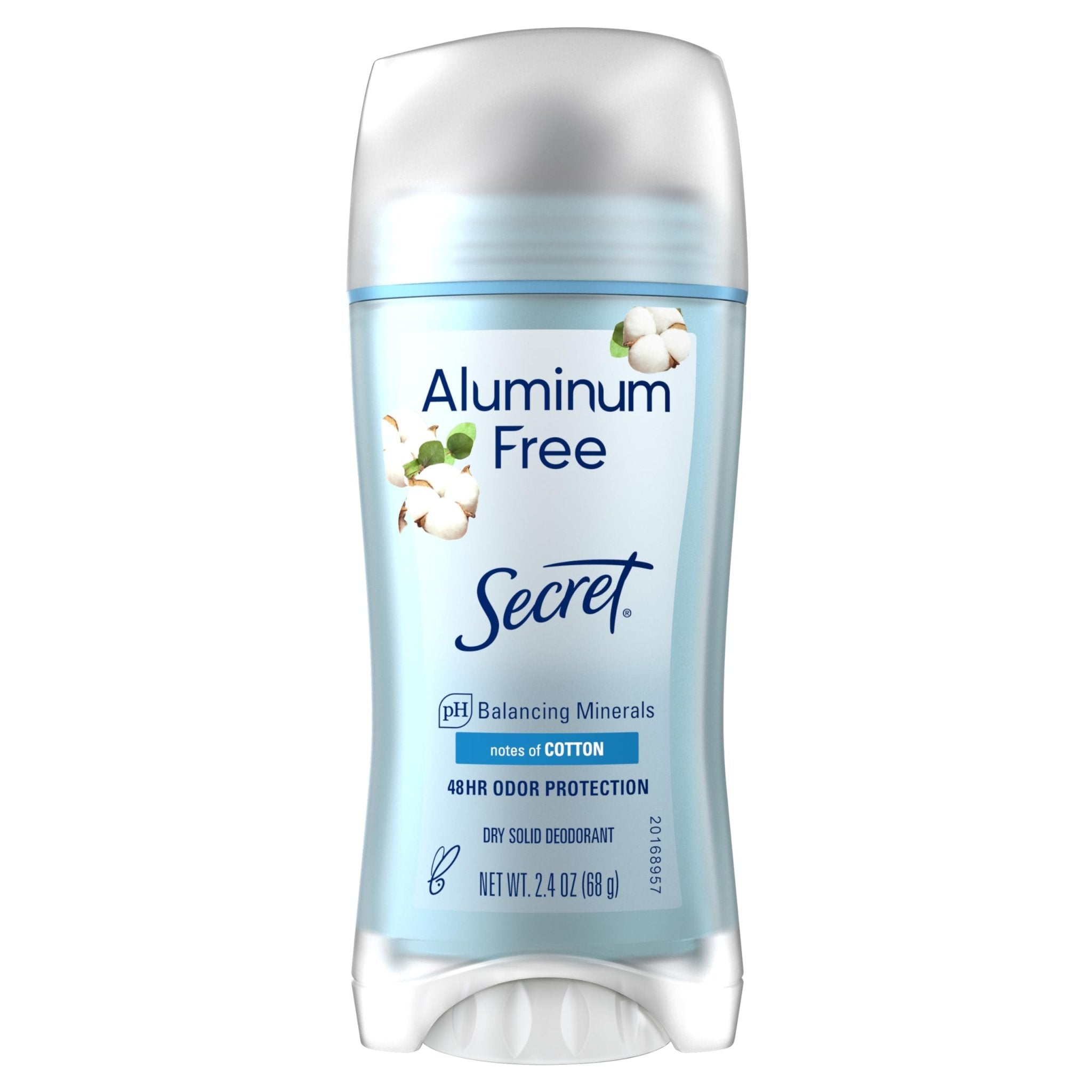 Secret Aluminum Free Deodorant for Women, PH Balancing Minerals, 48hr Odor Protection - Cotton Scent, 68 gSecret037000801009Deodorants and AntiperspirantsDeodorants and Antiperspirants