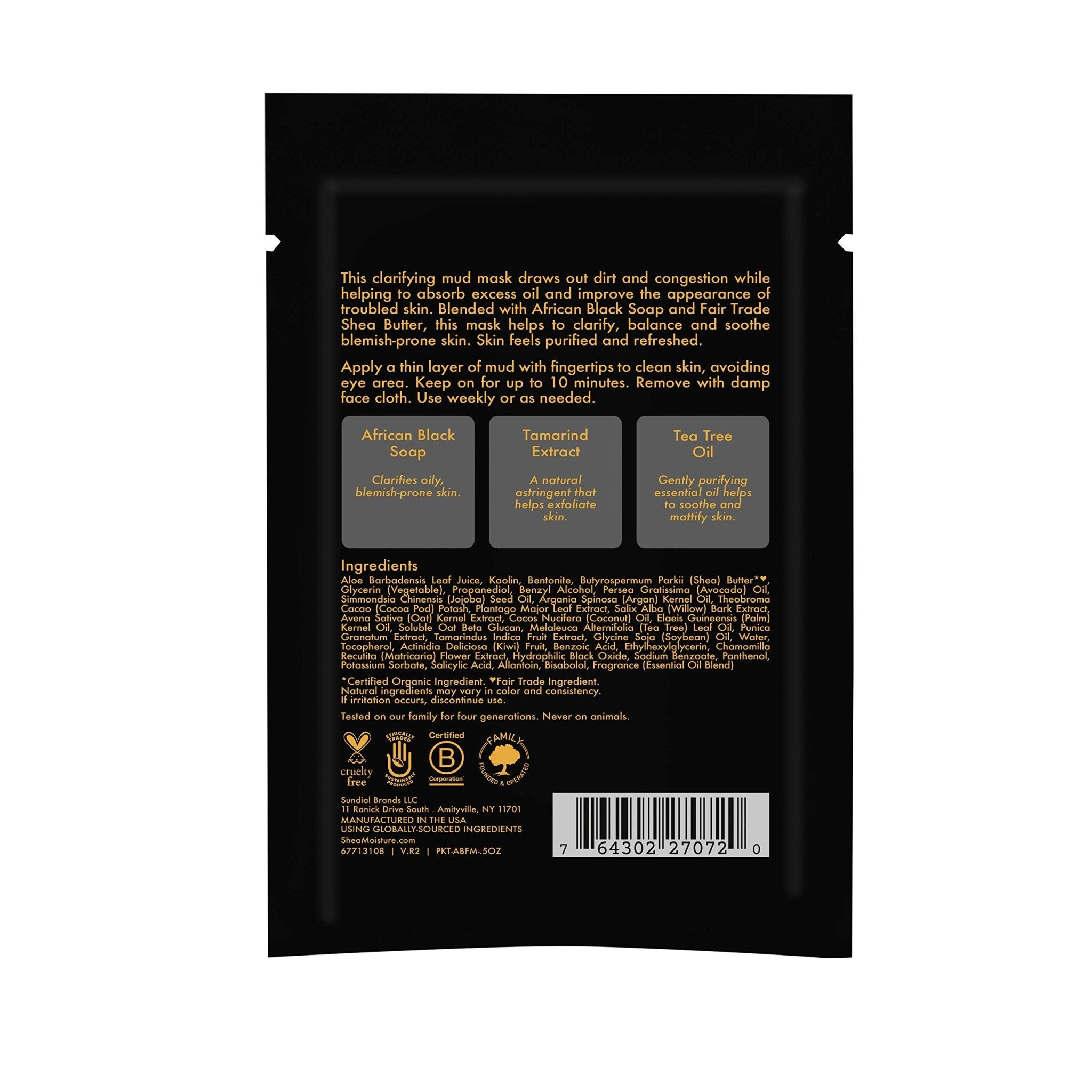Shea Moisture African Black Soap Clarifying Mud Mask - 14 gShea Moisture764302270720Face PacksFace Packs