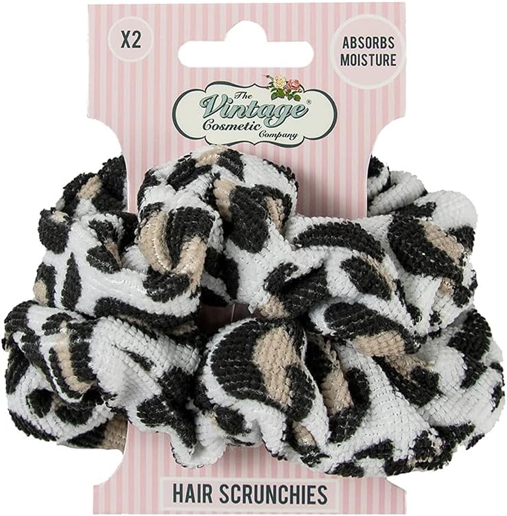 The Vintage Cosmetic Company, Microfibre Hair Scrunchies for Wet Hairs - Leopard Print Design 2 SetThe Vintage Cosmetic Company5060626697942Hair TieHair Tie