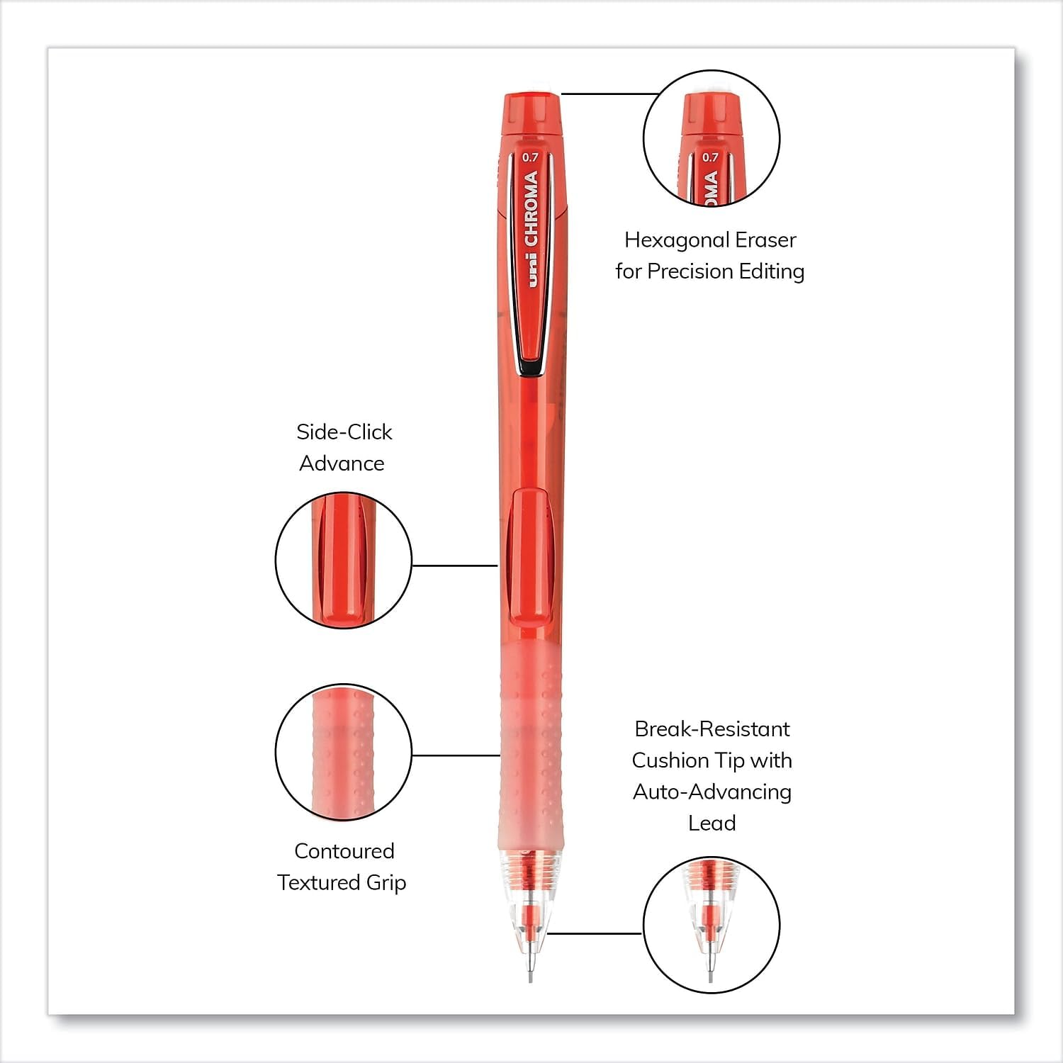 Uniball CHROMA Mechanical Pencil Starter Kit, 0.7mm, HB 2 - 2 CountUni - ball030246901922Mechanical PencilsMechanical Pencils