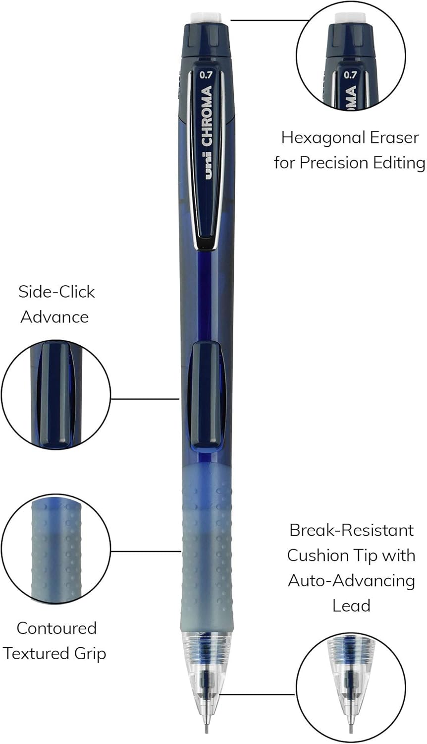 Uniball CHROMA Mechanical Pencil Starter Kit, 0.7mm, HB 2 - 2 CountUni - ball030246901922Mechanical PencilsMechanical Pencils