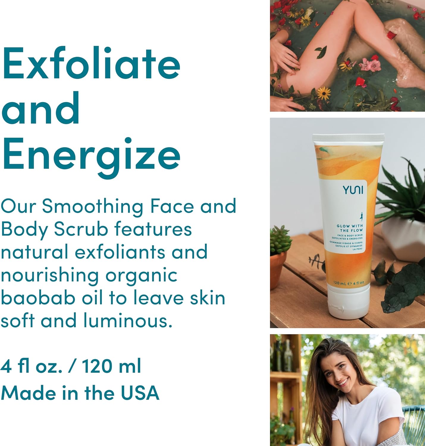 YUNI Glow with the Flow, Refining Face and Body Scrub - 113 gYUNI856349007244SCRUBSSCRUBS