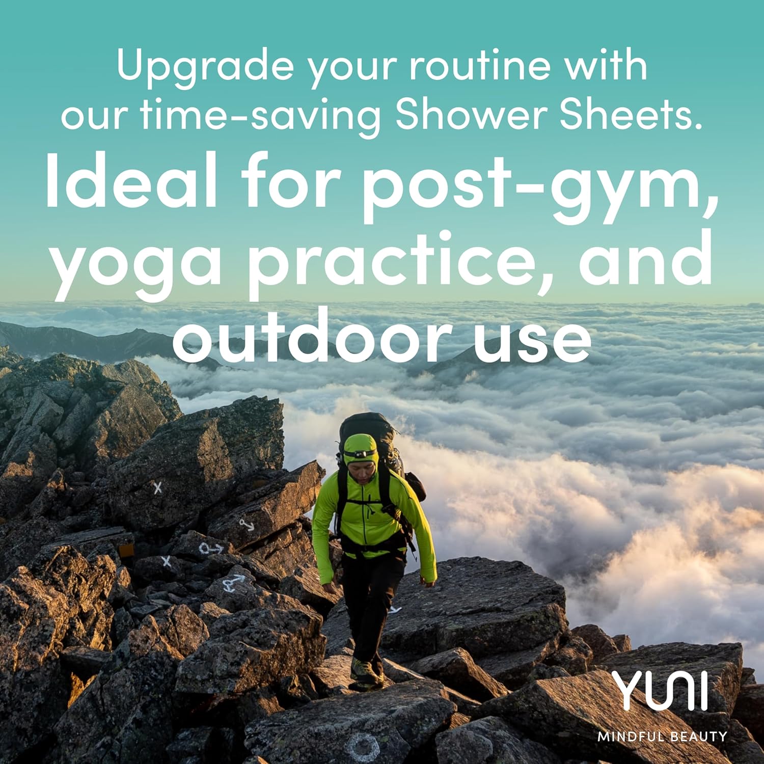 YUNI Shower Sheets Large Body Wipes, Soft Moist Showerless Wipes, Instantly Cleanse, Refresh and Deodorize - 12 SheetsYUNI856349007213Moist WipesMoist Wipes