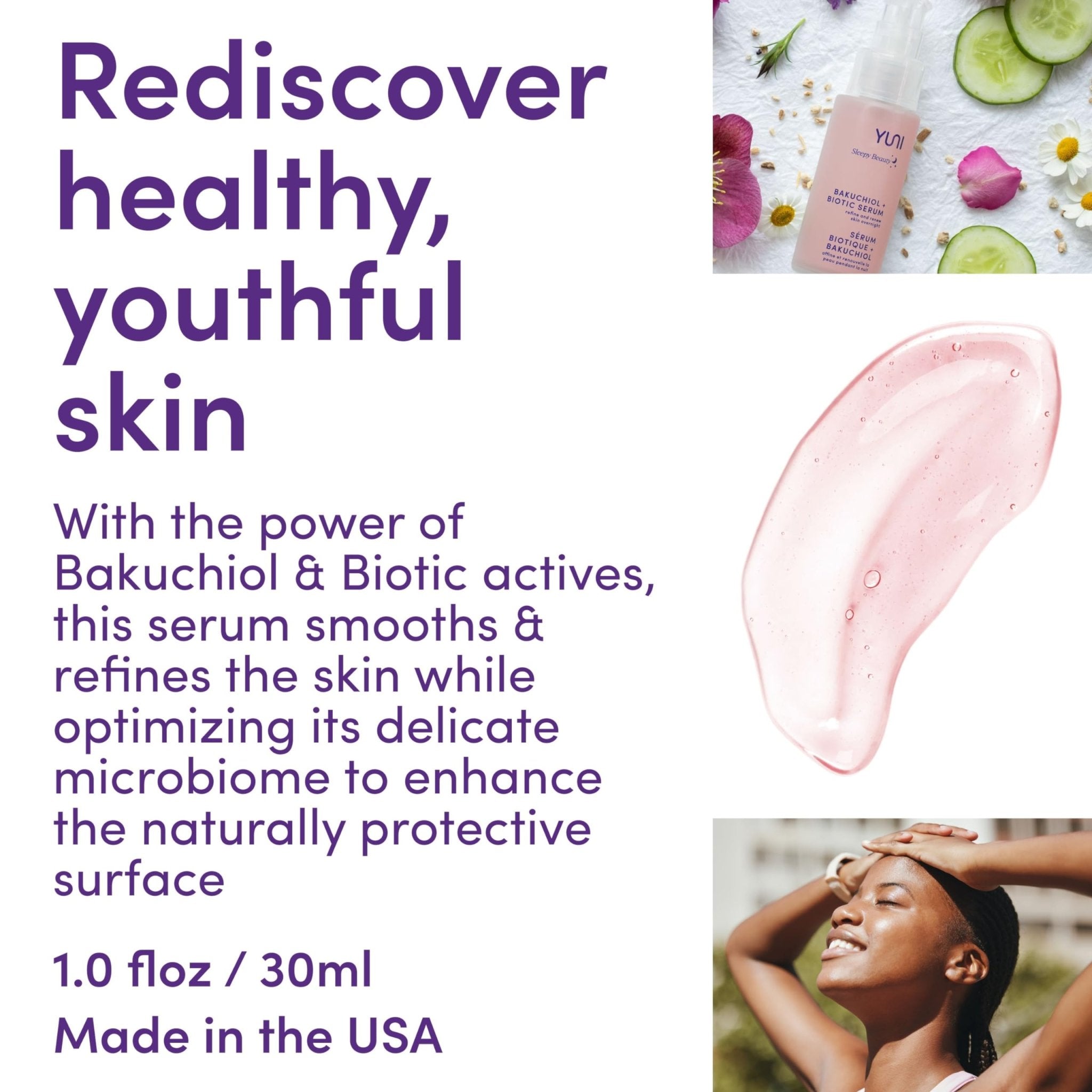 YUNI Sleepy Beauty Bakuchiol and Biotic Serum, Refine and Renew Skin Overnight - 30 mlYUNI856349007589Face SerumFace Serum